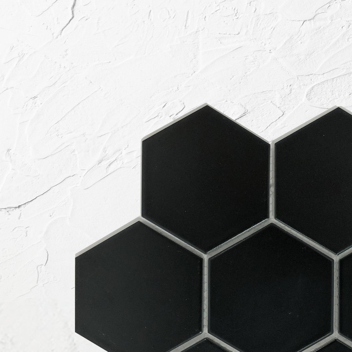 Black Matte Porcelain Glazed Hexagon 95x110mm