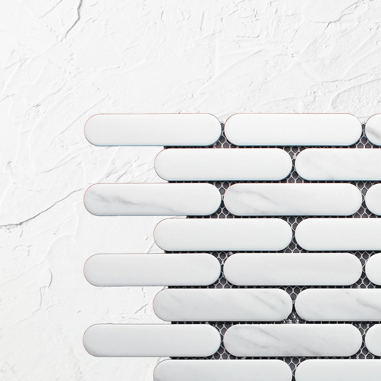 Carrara Matte Round Head Finger Glazed Mosaic 23x93mm