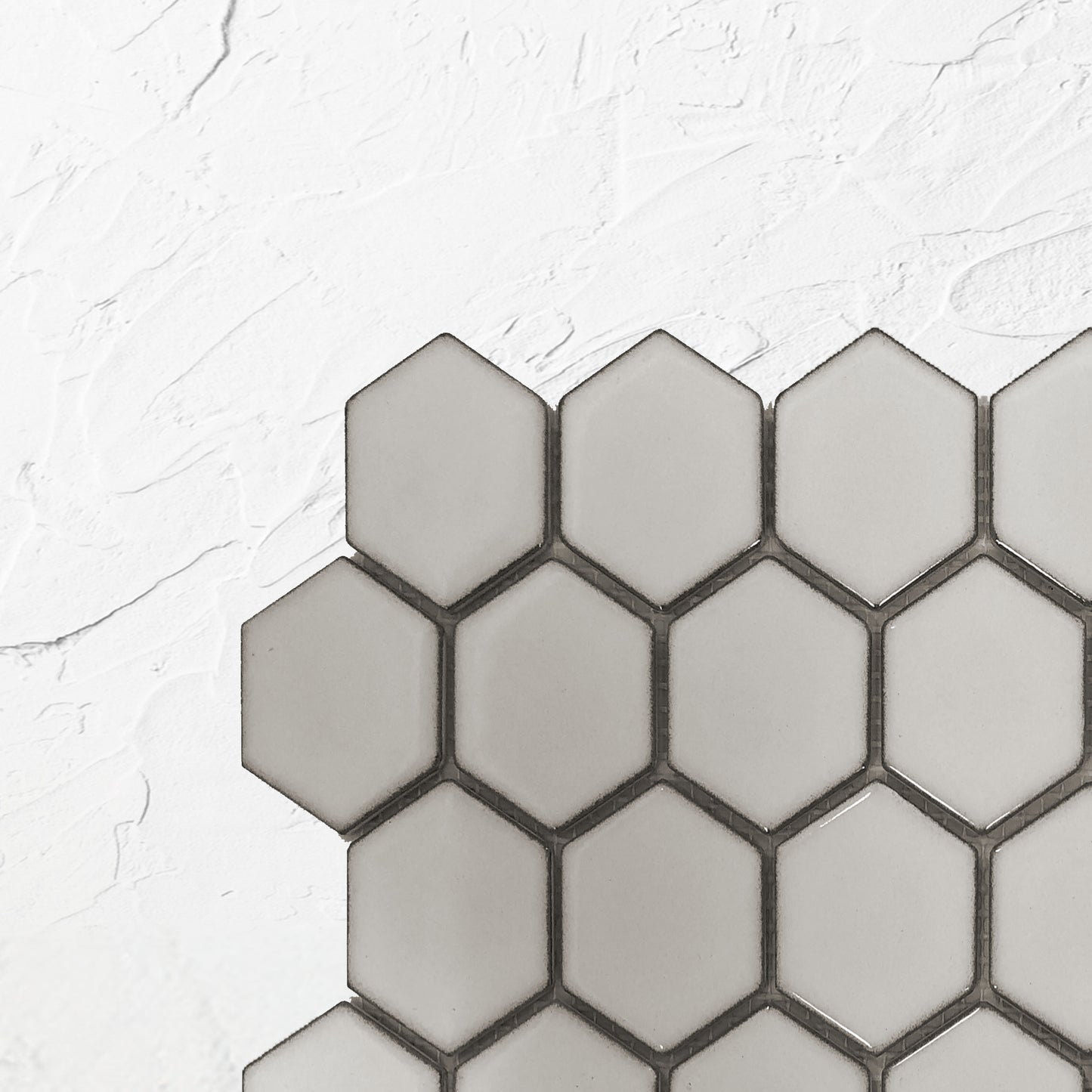 Antique White Gloss Glazed Hexagon 51x59mm