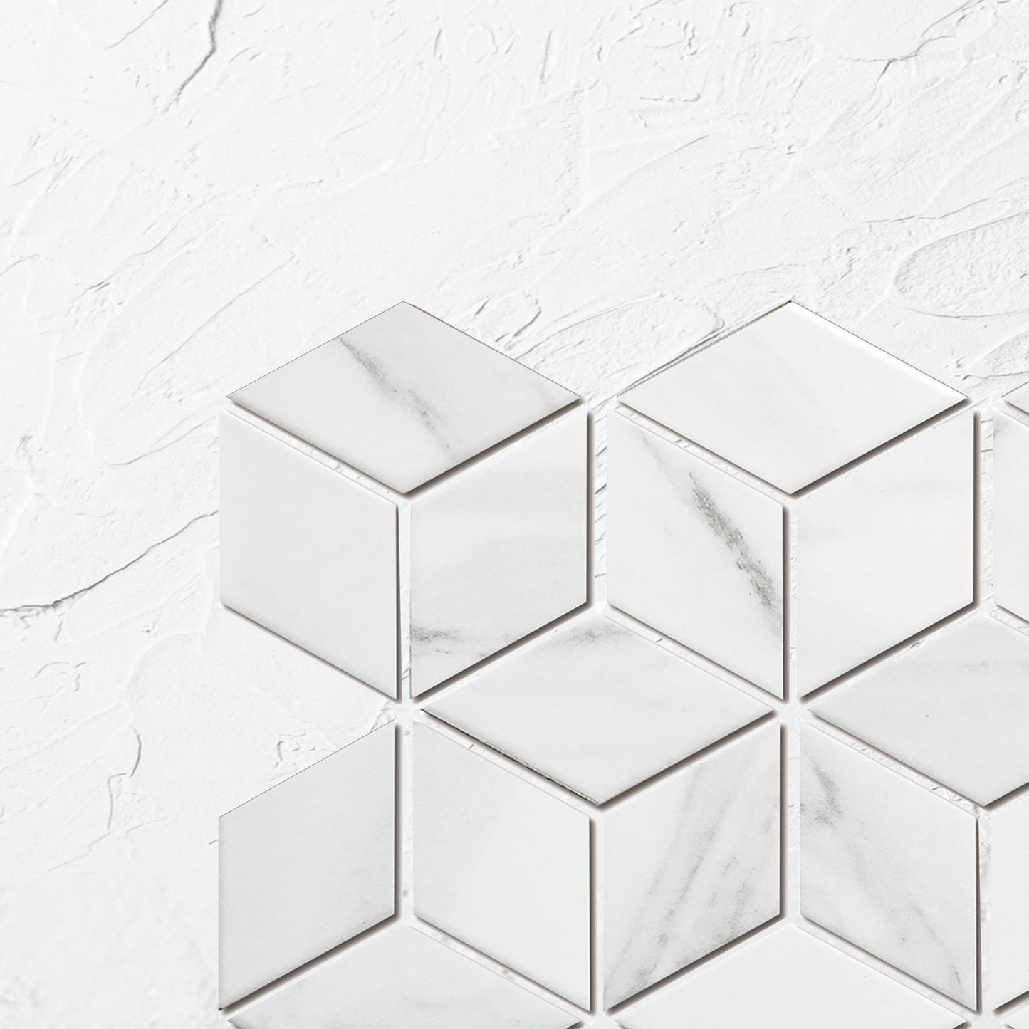 Carrara Look Matte Porcelain Glazed Cube 48x48mm