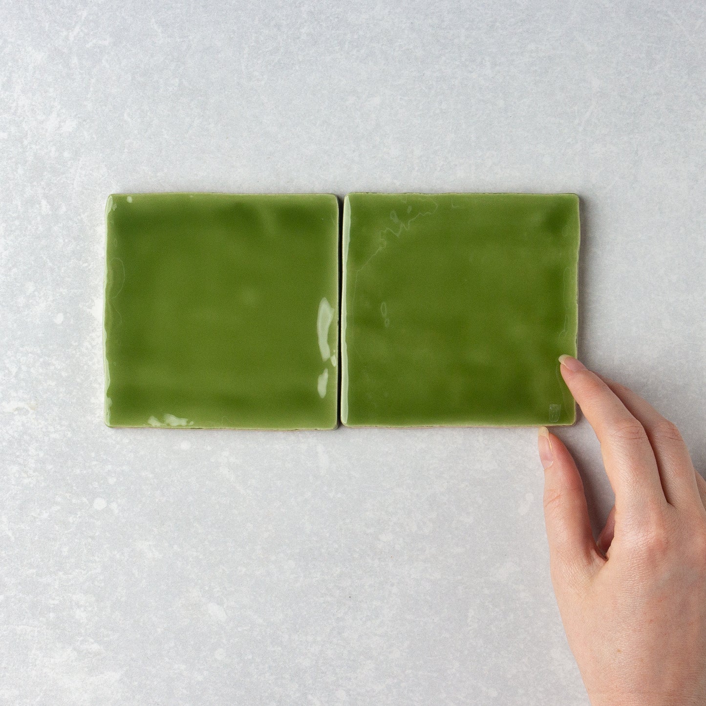 Handmade Gloss Olive 100x100mm
