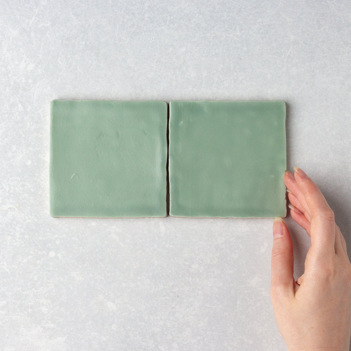 Handmade Matt Sage 100x100mm