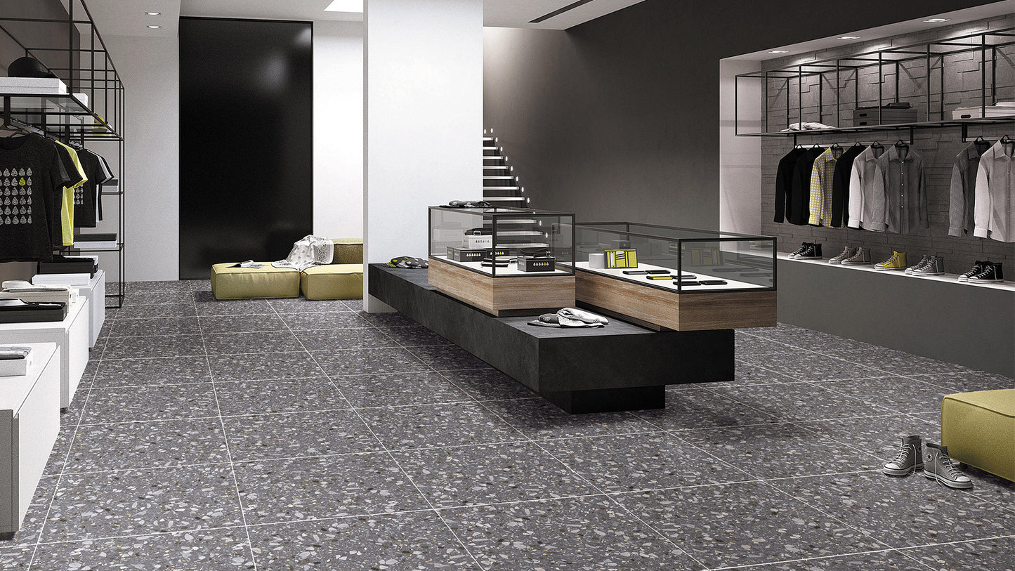 Terrazzo Stone Nero 600X600 Matt