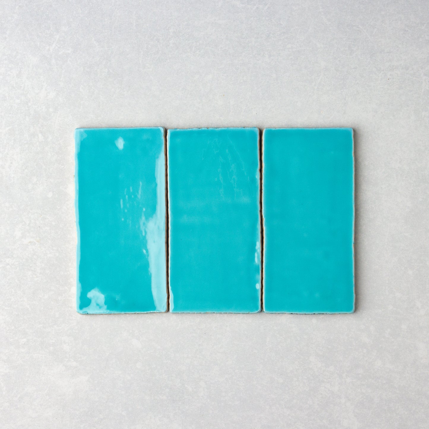 Spanish Handmade Gloss Turquoise 75x150mm