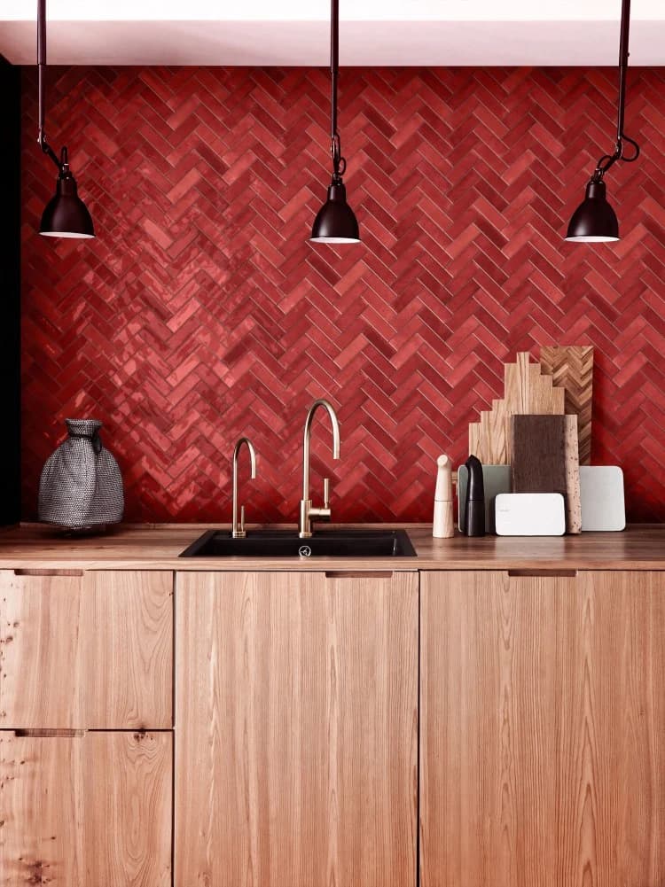 Burgundy tiles