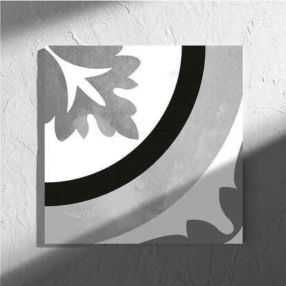 Metro Ornamental Black and White Matt 200x200mm