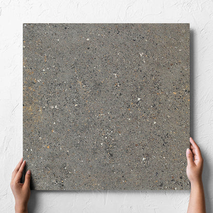 Aggregate Dark Grey 600X600 Lappato