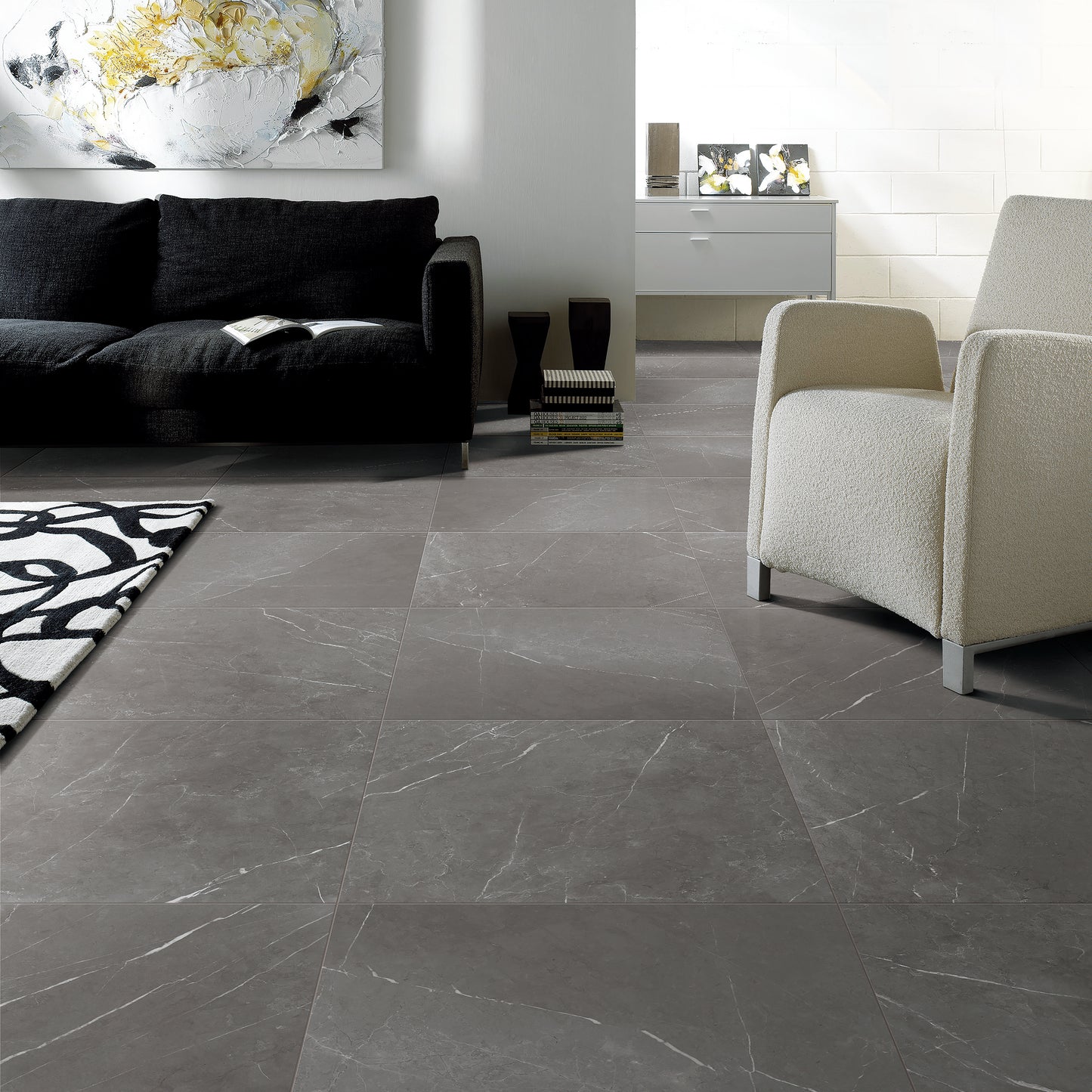 Bracca Dark Grey Polished Rectified 600x600mm