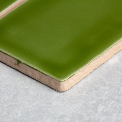 Spanish Handmade Gloss Olive  75x150mm