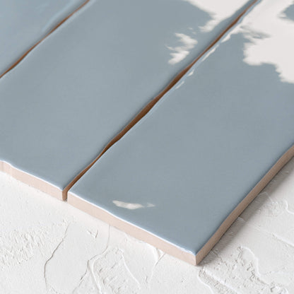 Zen Steel Blue Gloss Tiles 75x300mm