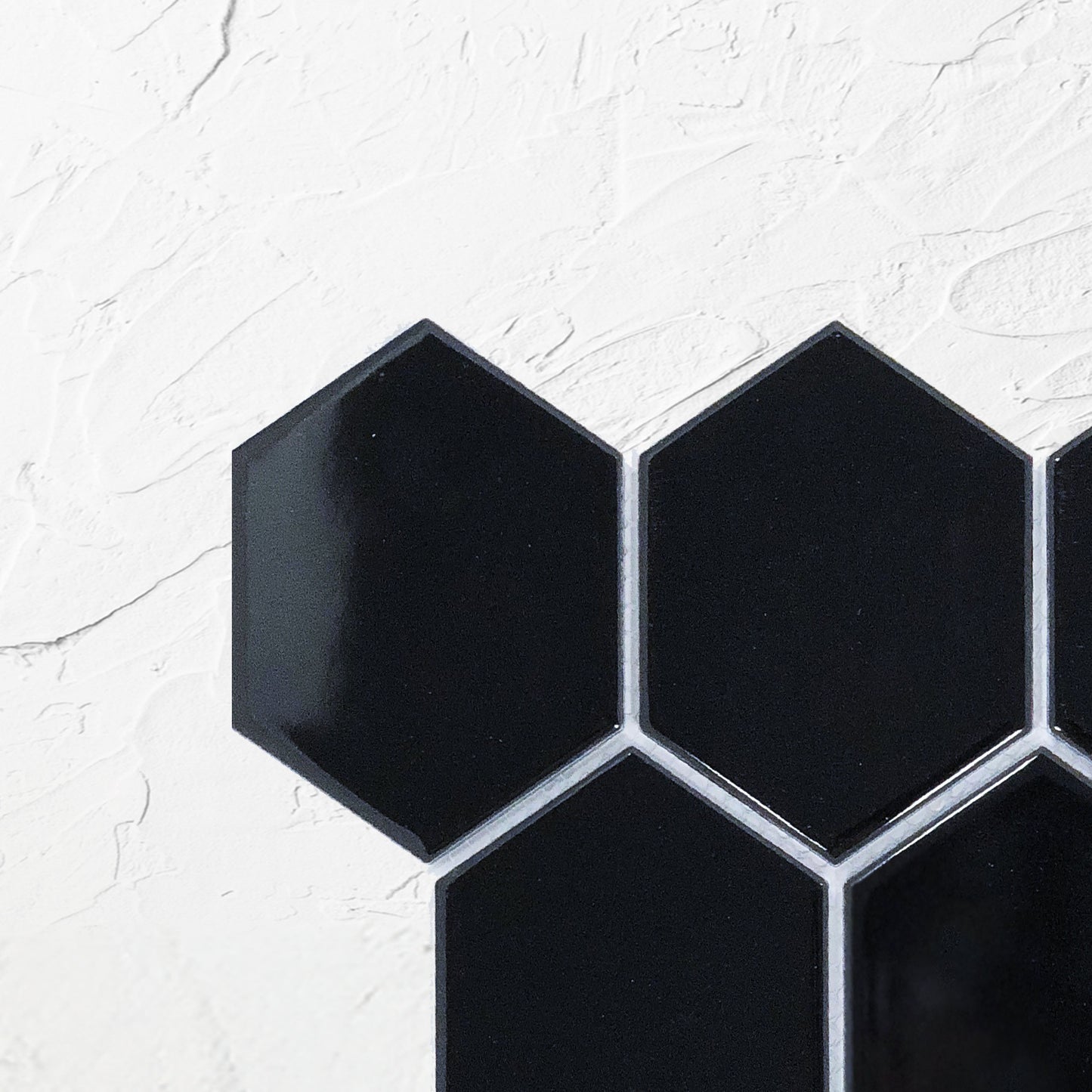 Black Gloss Porcelain Glazed Hexagon 95x110mm