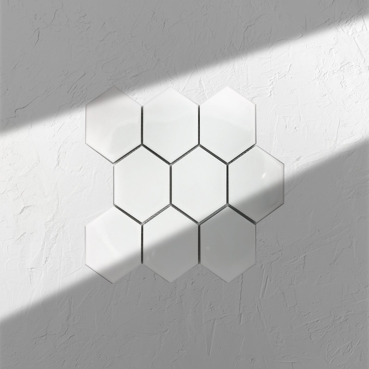 White Gloss Porcelain Glazed Hexagon 95x110mm