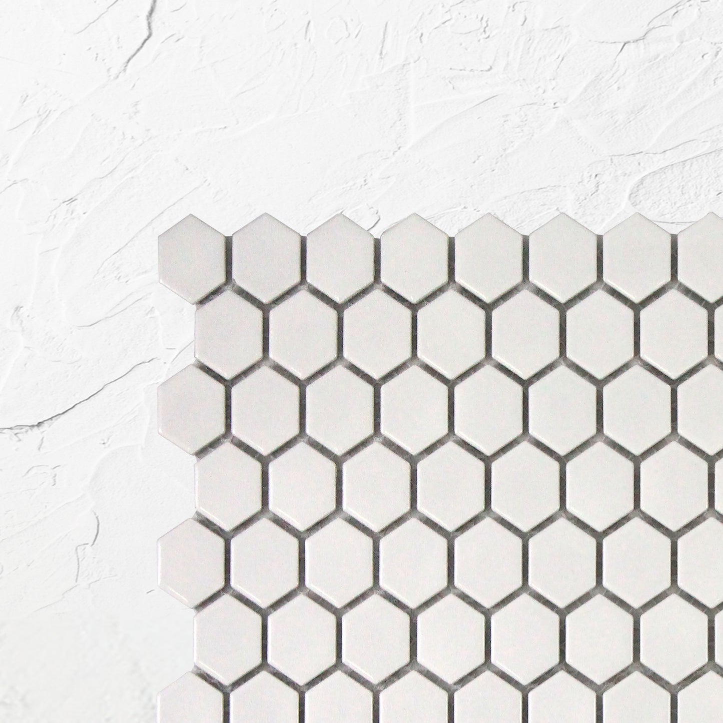 White Matte Porcelain Glazed Hexagon 23mm