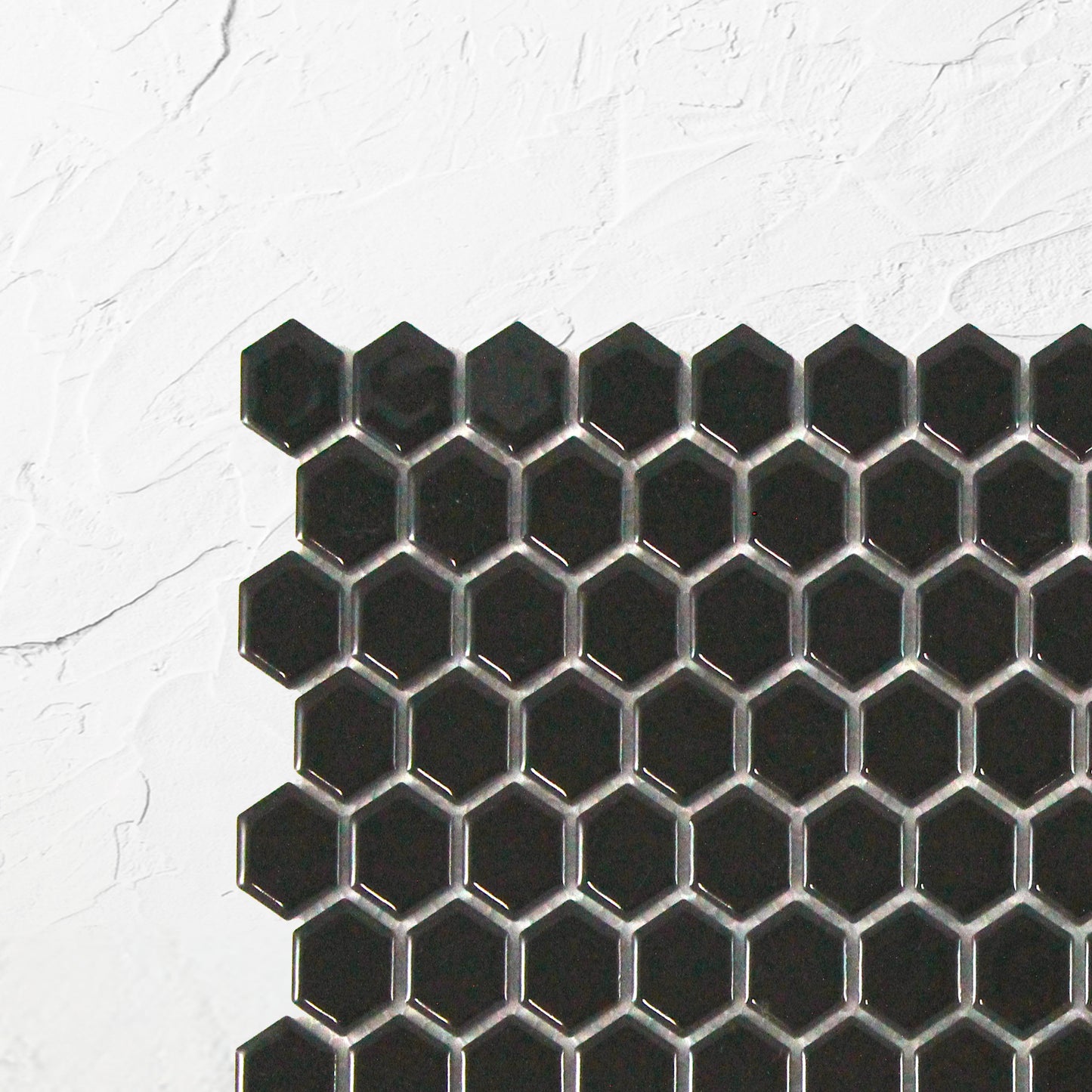 Black Matte Porcelain Glazed Hexagon 23mm