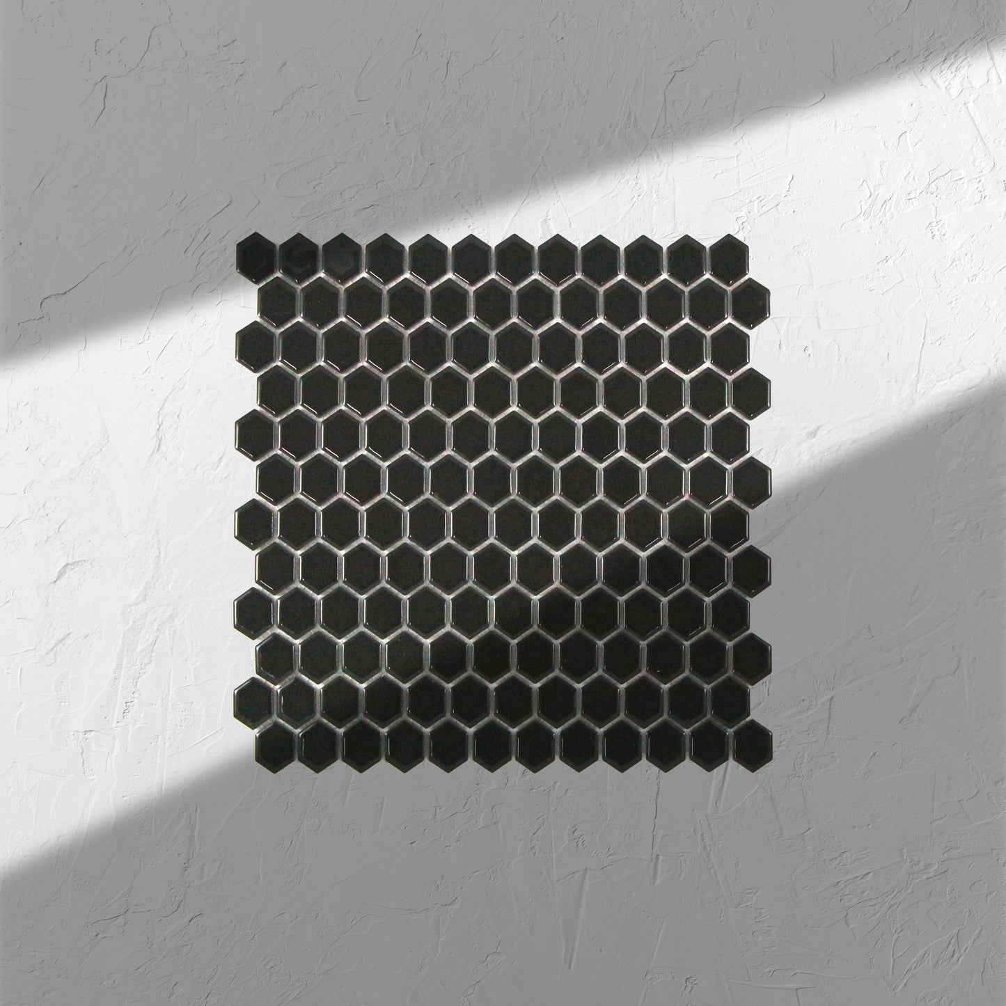 Black Matte Porcelain Glazed Hexagon 23mm