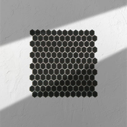 Black Matte Porcelain Glazed Hexagon 23mm