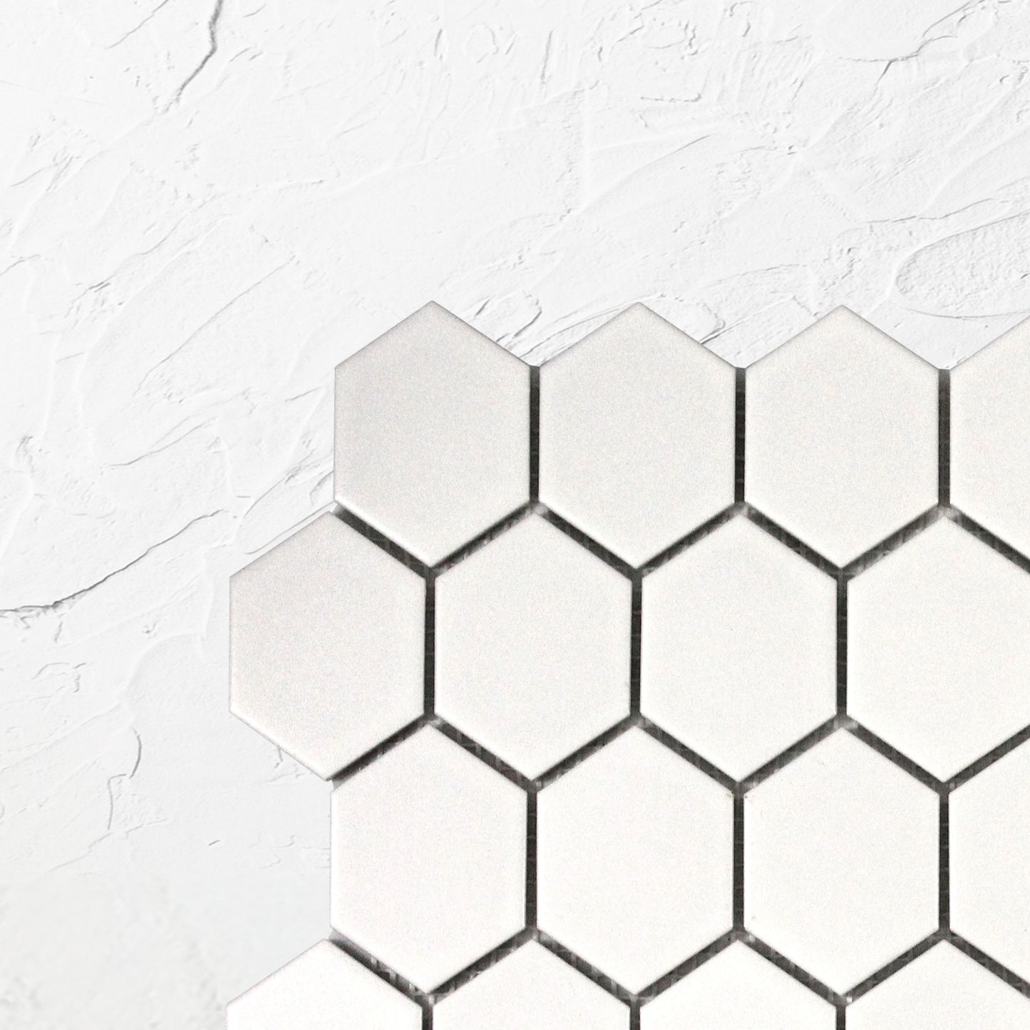 White Matte Porcelain Glazed Hexagon 51x59mm