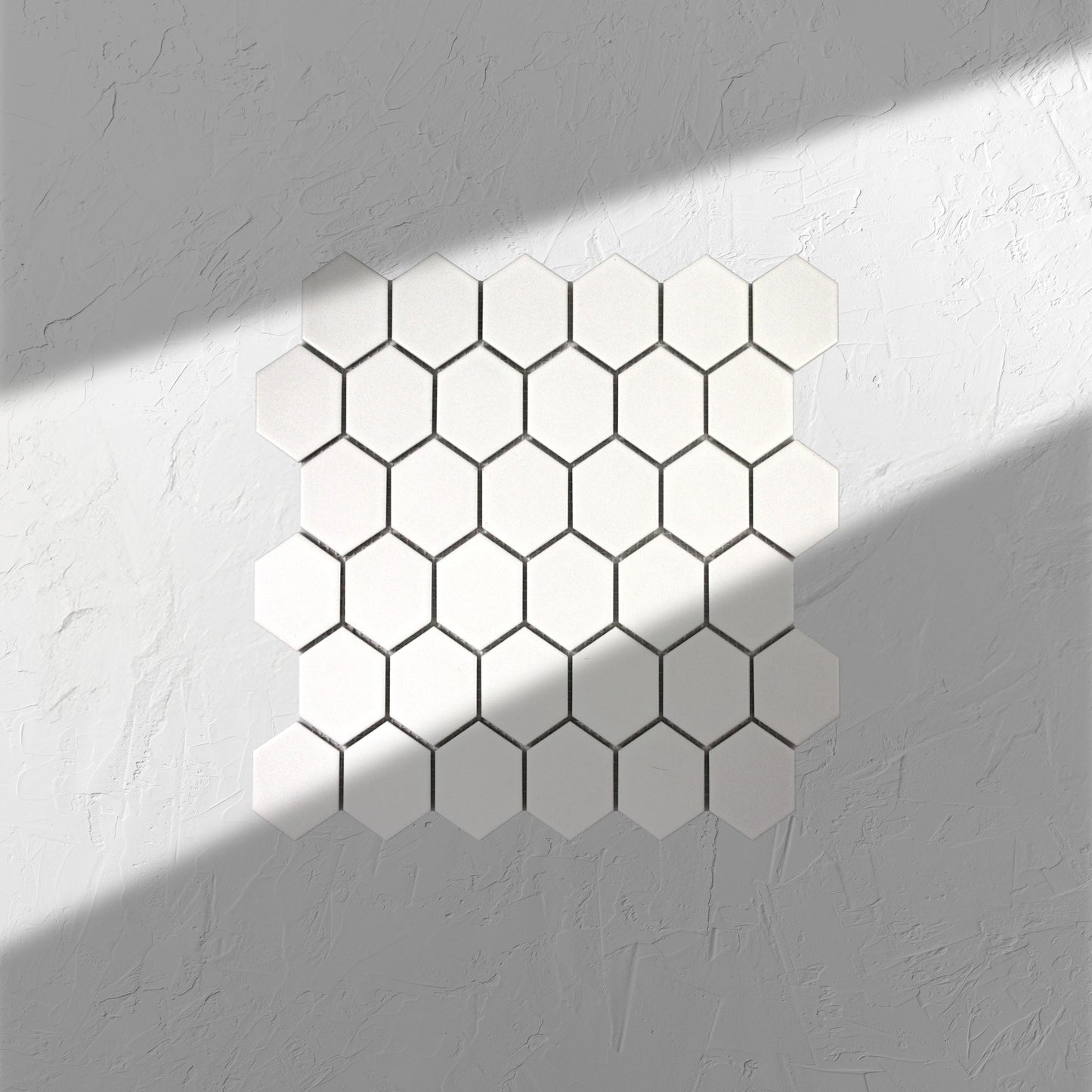 White Matte Porcelain Glazed Hexagon 51x59mm