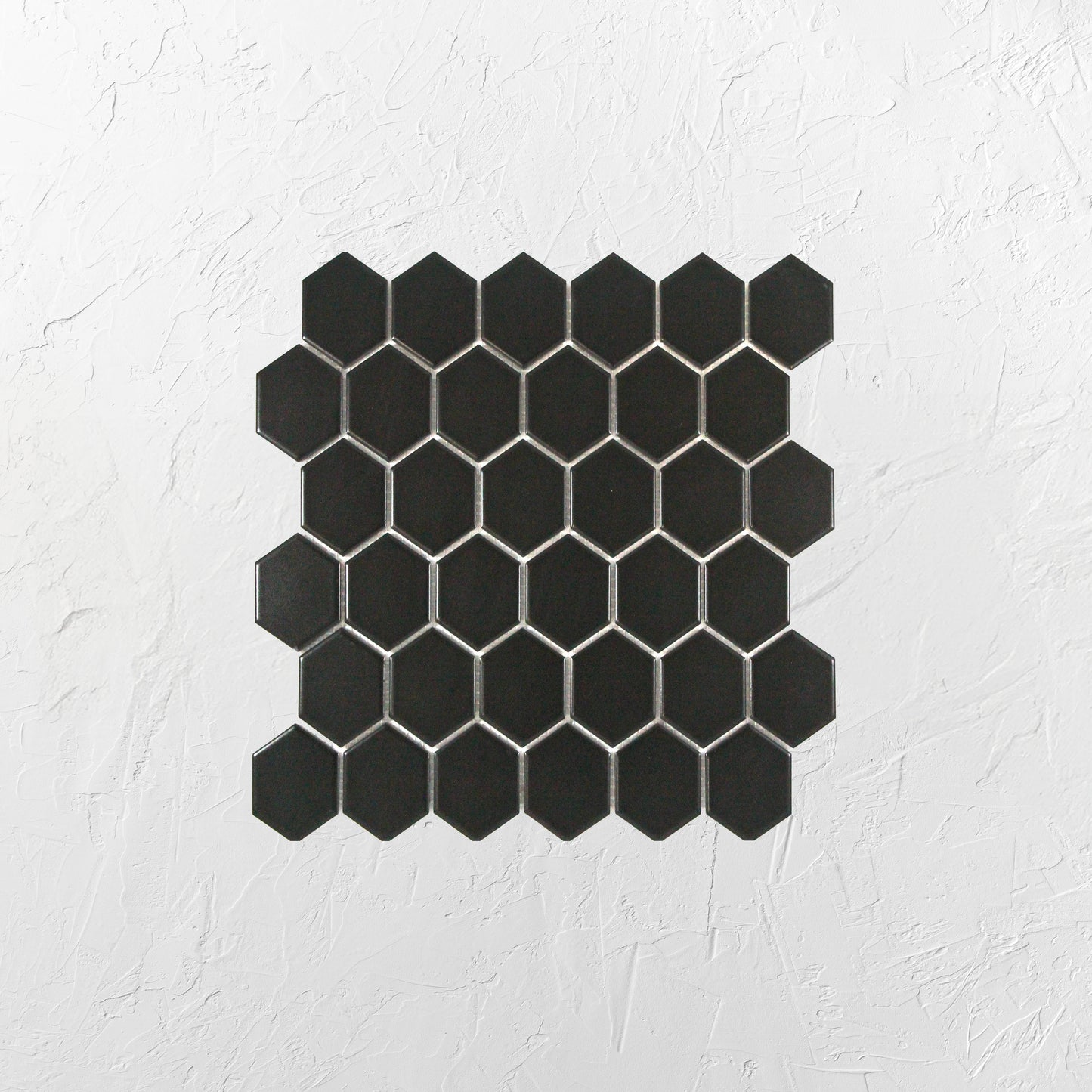 Black Matte Porcelain Glazed Hexagon 51x59mm