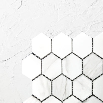 Carrara Look Matte Porcelain Glazed Hexagon 51x59mm