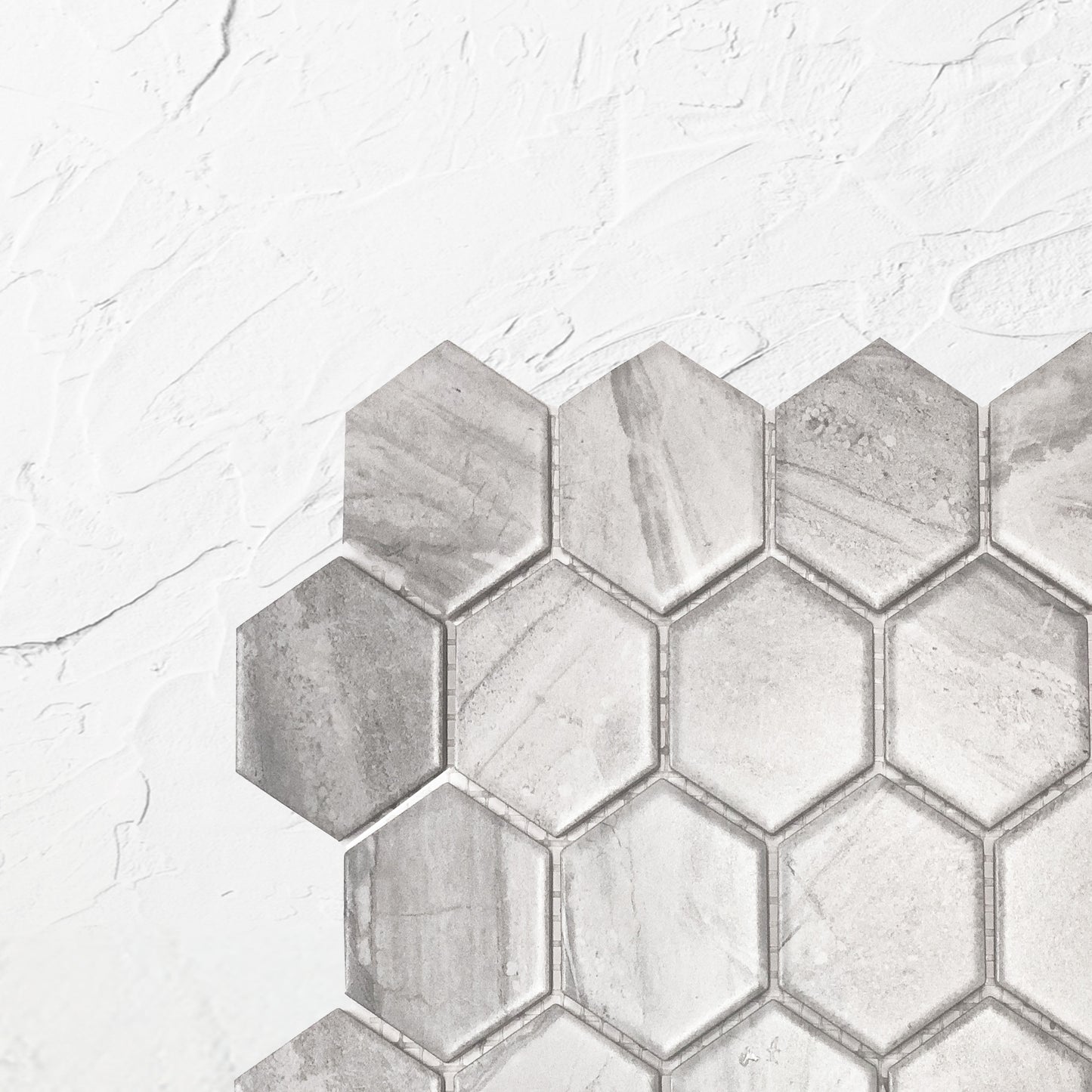 Wooden Grey Matte Porcelain Glazed Hexagon 51x59mm