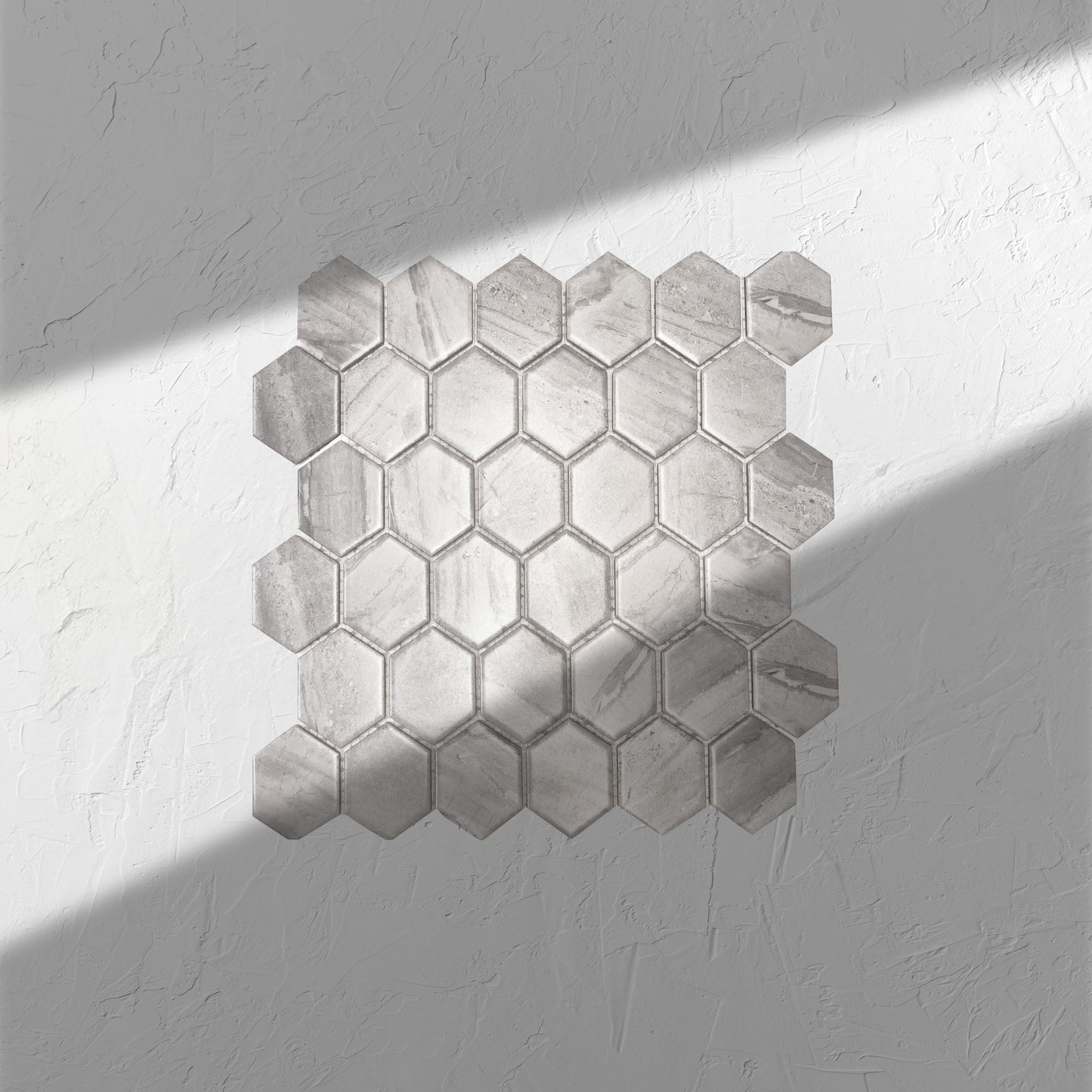 Wooden Grey Matte Porcelain Glazed Hexagon 51x59mm