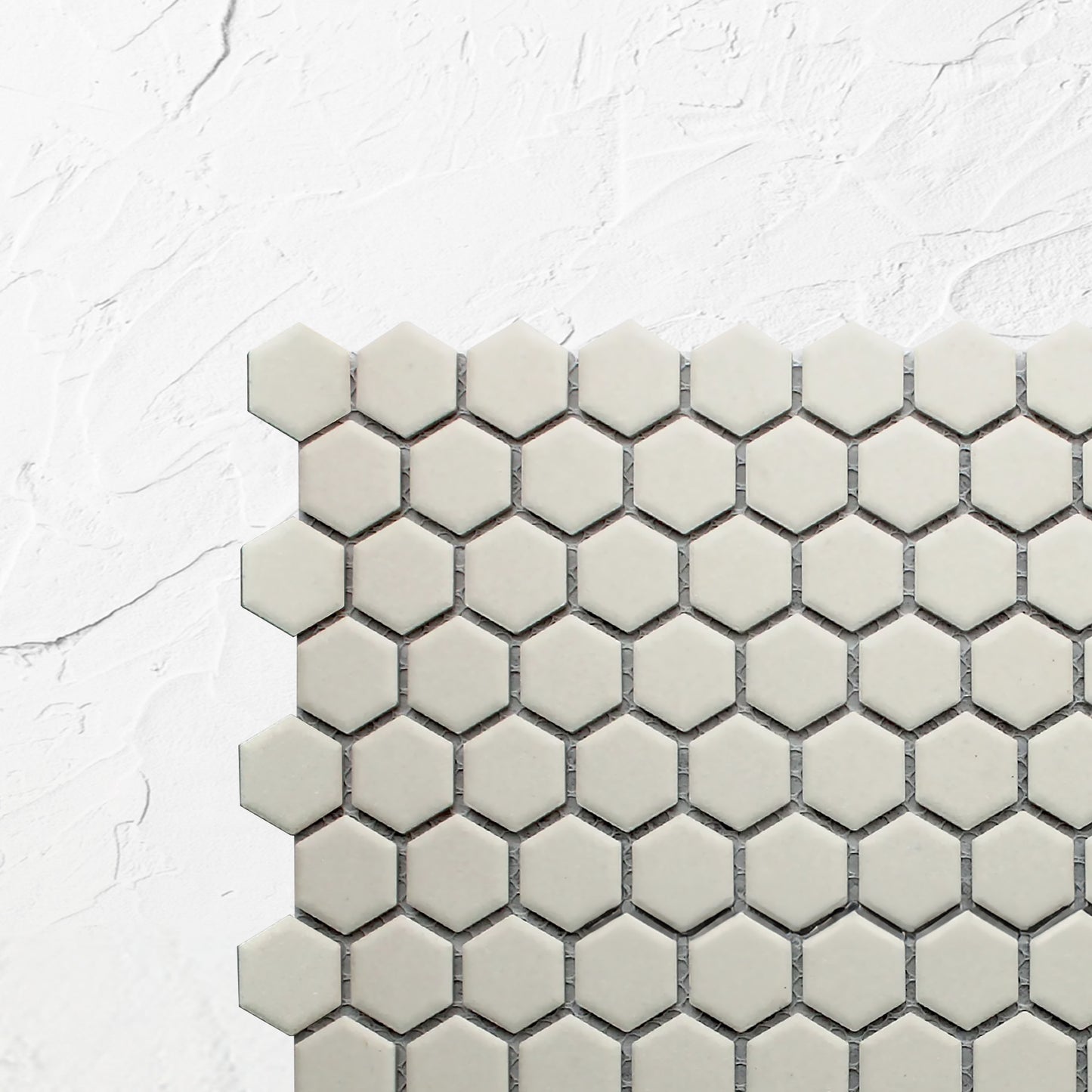 Off White Unglazed 23mm Hexagon