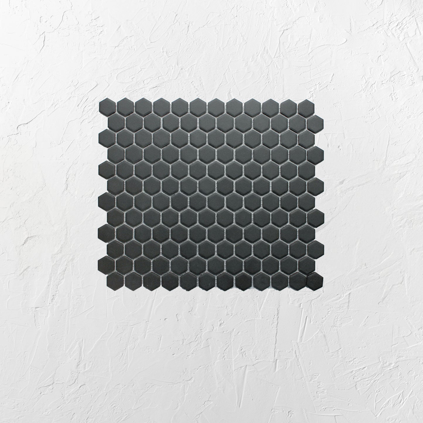 Black Unglazed 23mm Hexagon