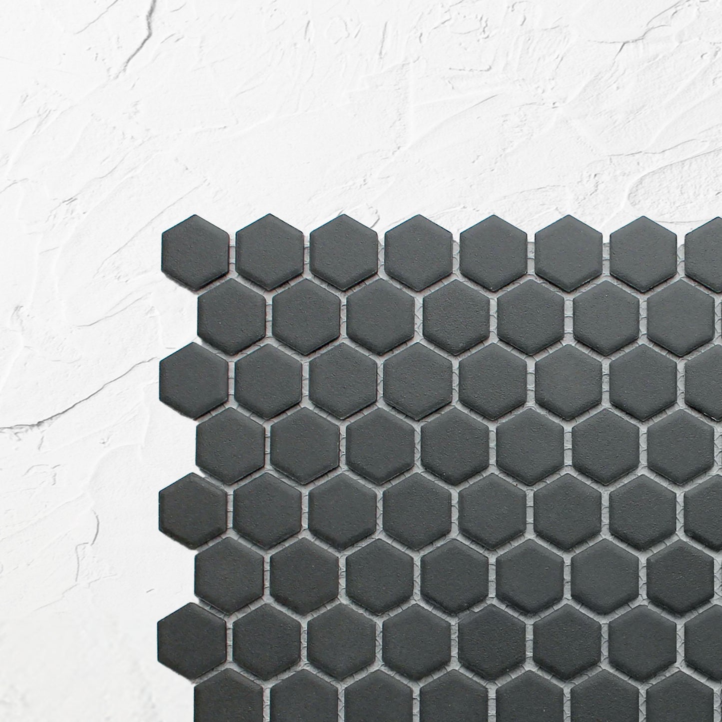 Black Unglazed 23mm Hexagon