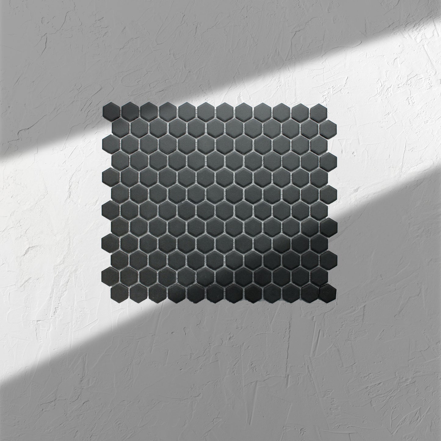 Black Unglazed 23mm Hexagon