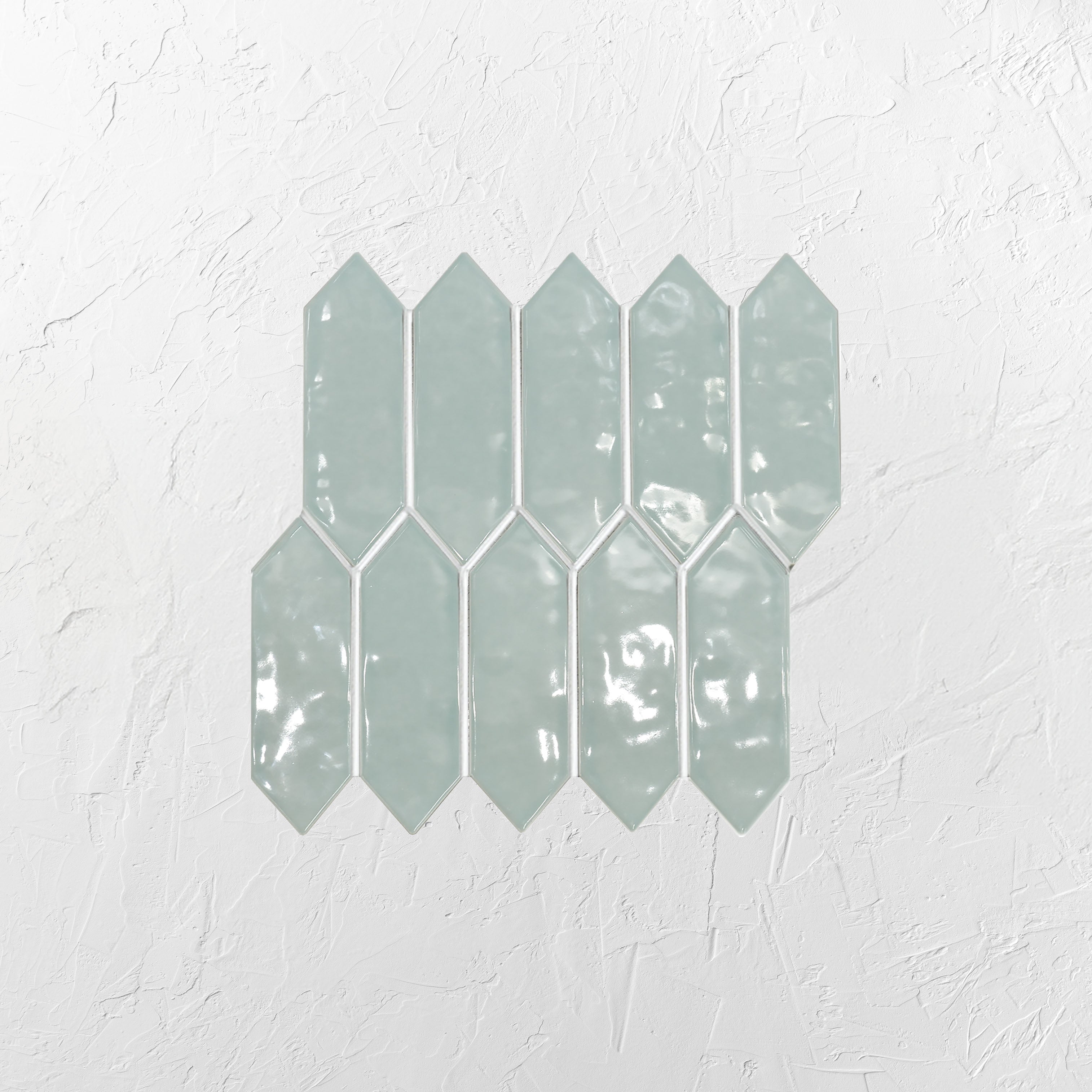 Light Green Gloss Porcelain Glazed Ripple Surface Arrow 55x195mm ...