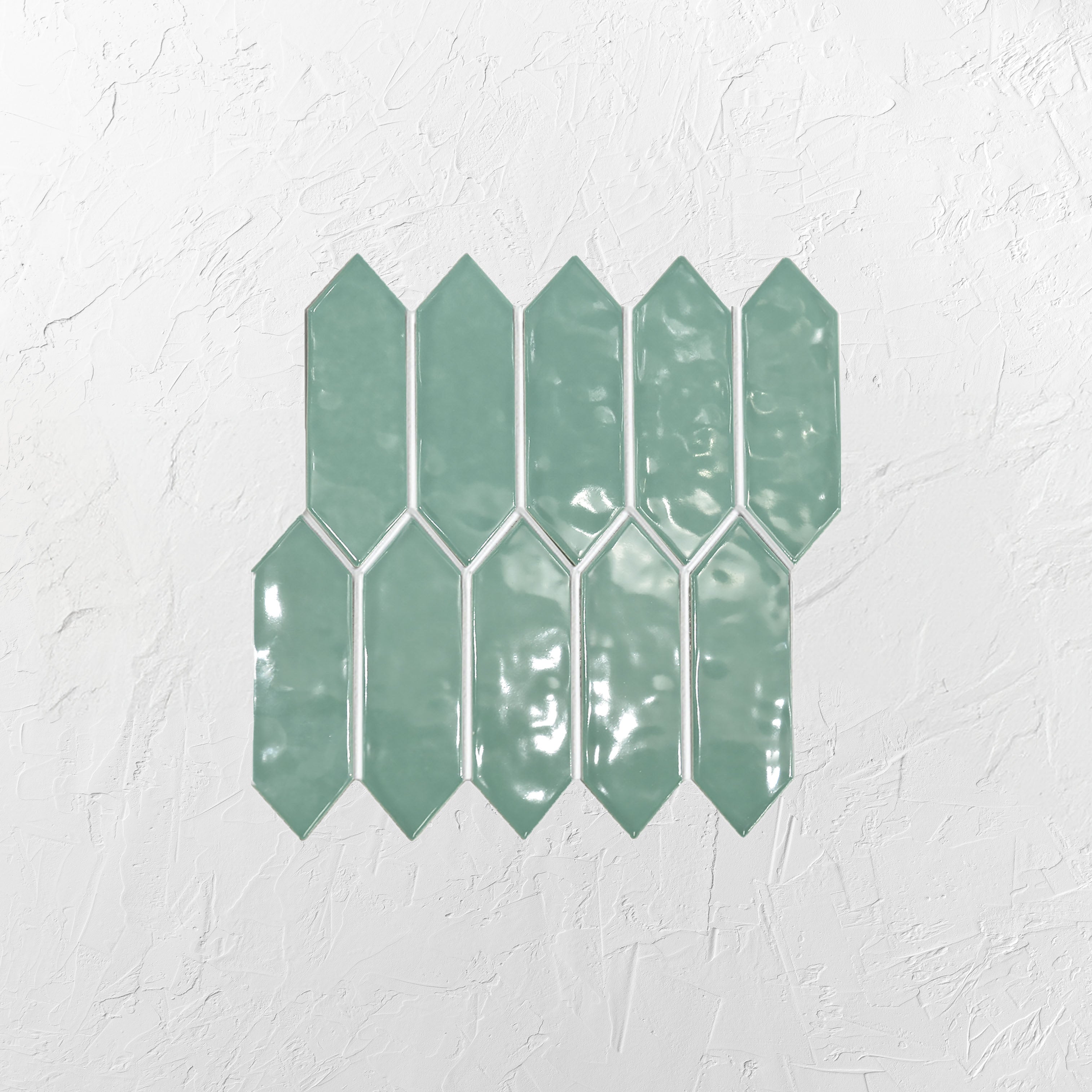 Dark Green Gloss Porcelain Glazed Ripple Surface Arrow 55x195mm ...