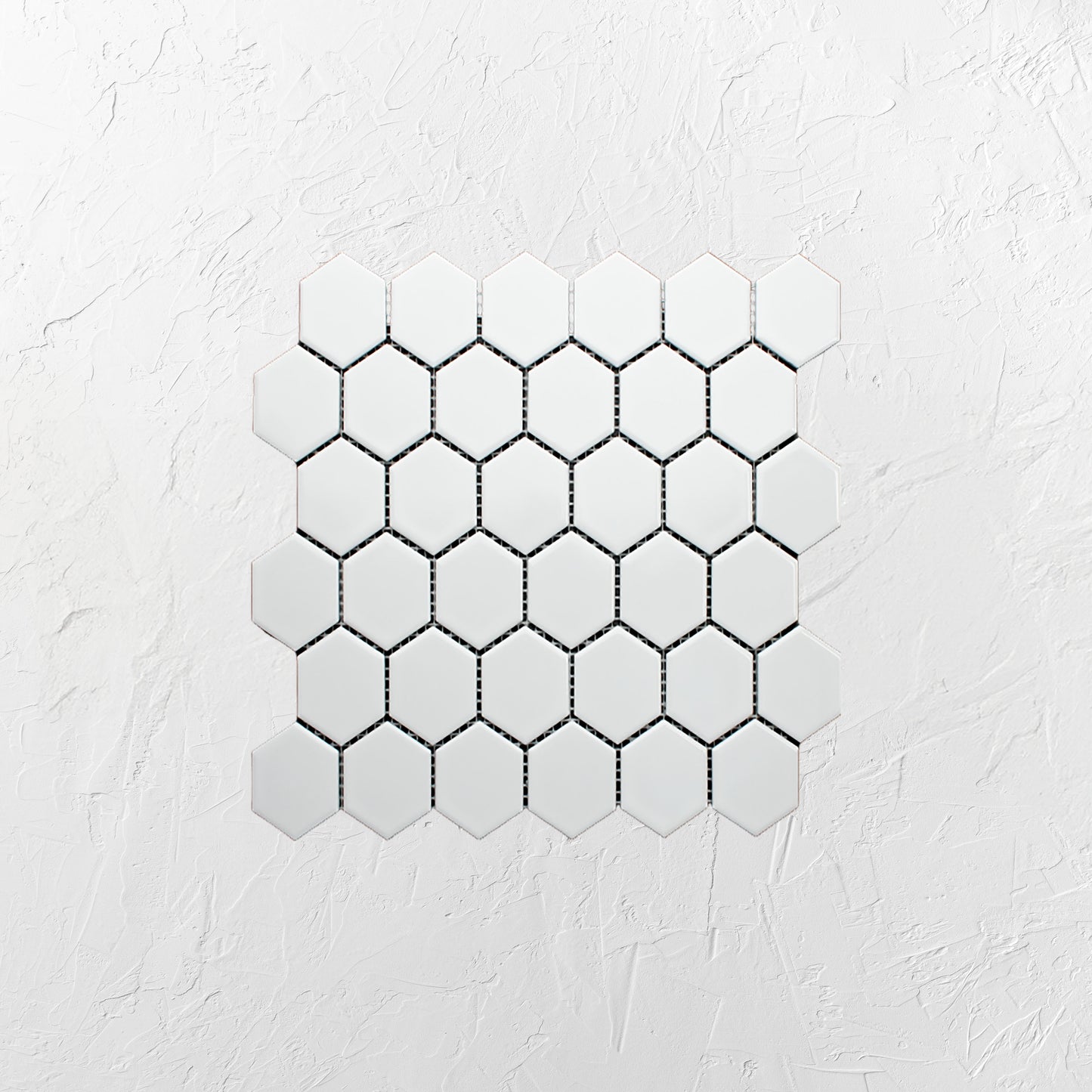 White Gloss Porcelain Glazed Hexagon 51x59mm