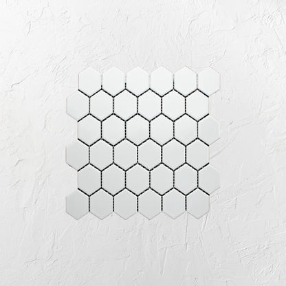 White Gloss Porcelain Glazed Hexagon 51x59mm