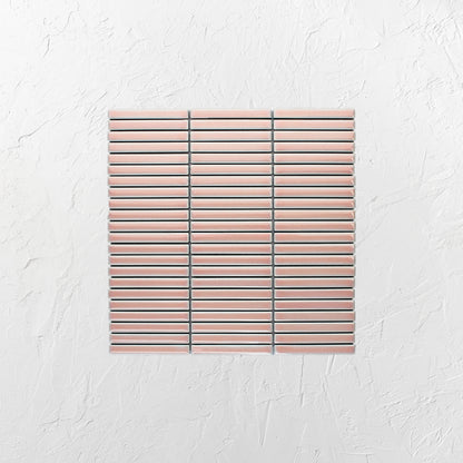Antique Pale Pink Gloss Porcelain Glazed KitKat 12x92mm