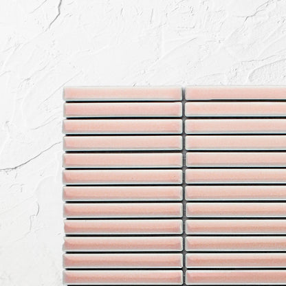 Antique Pale Pink Gloss Porcelain Glazed KitKat 12x92mm