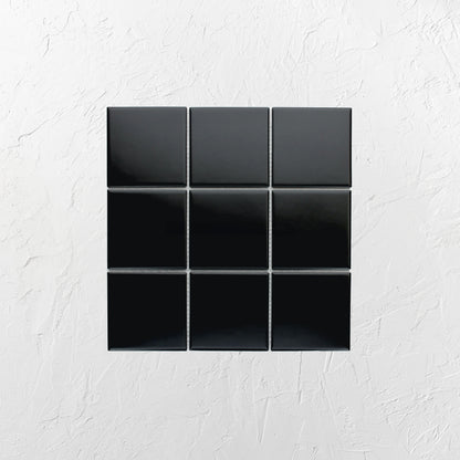 Black Matte Porcelain Glazed 97x97mm Square