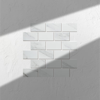 Carrara Look Matte Porcelain Glazed Brickbone 45x95mm