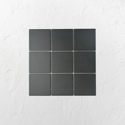 Black Unglazed 97x97mm Square