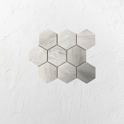 Wooden Grey Matte Porcelain Glazed Hexagon 95x110mm