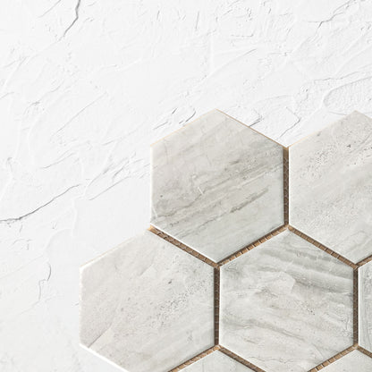 Wooden Grey Matte Porcelain Glazed Hexagon 95x110mm