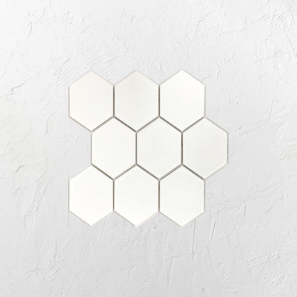 White Matte Porcelain Glazed Hexagon 95x110mm