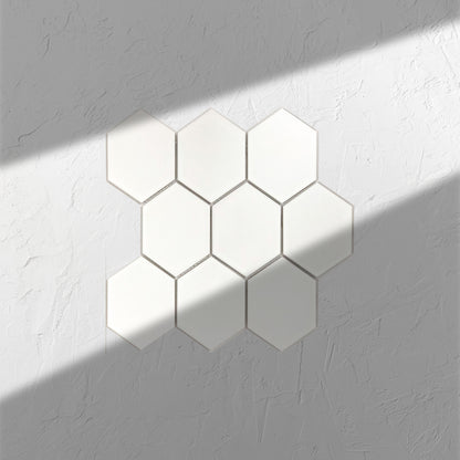 White Matte Porcelain Glazed Hexagon 95x110mm