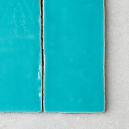 Spanish Handmade Gloss Turquoise  75x150mm